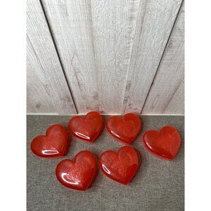Warheads Heart Shaped Red Plastic Empty Containers Set Of 6